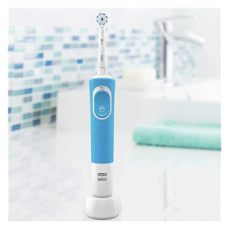 Oral-B | D100 Vitality 100 Sensitive | Electric Toothbrush | Rechargeable | For adults | ml | Number of heads | Blue/White | Num - 3